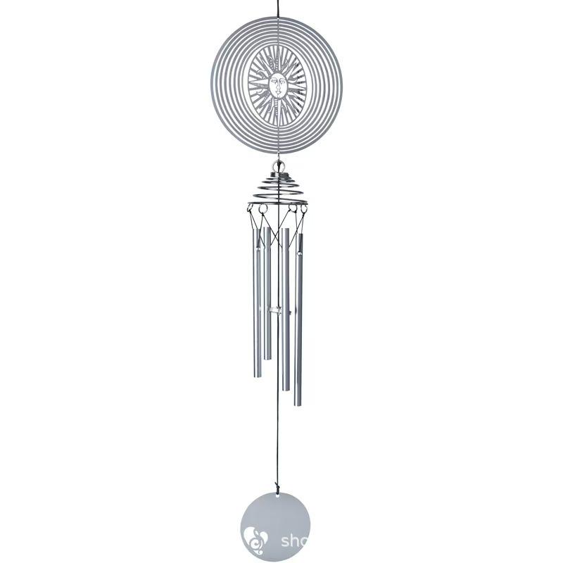 Stainless Steel Mandala Rotating Wind Chime: Decorative European & American Hanging Ornament