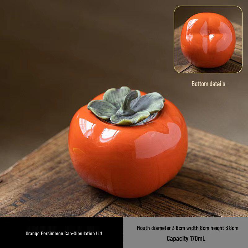 Persimmon Tea Scented Ceramic Candy Jar and Candle Holder
