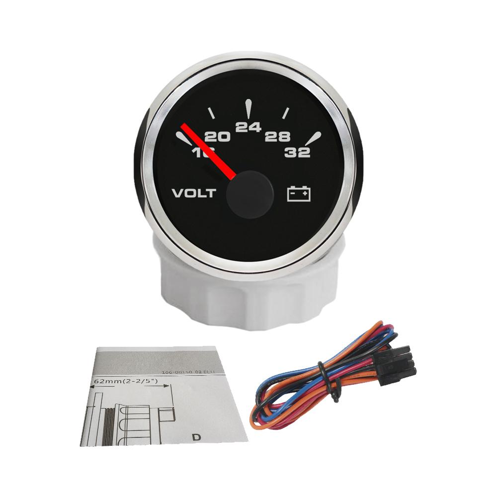 RHAXEL 2" 12V DC Voltmeter Volt Gauge 8-16V 16-32V 18-32V 9-32V with 8 Backlights for Car Boat Motor RV Truck