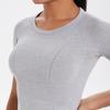 Women's Seamless Knit Solid Color Breathable Short Sleeve Sports Yoga T-shirt