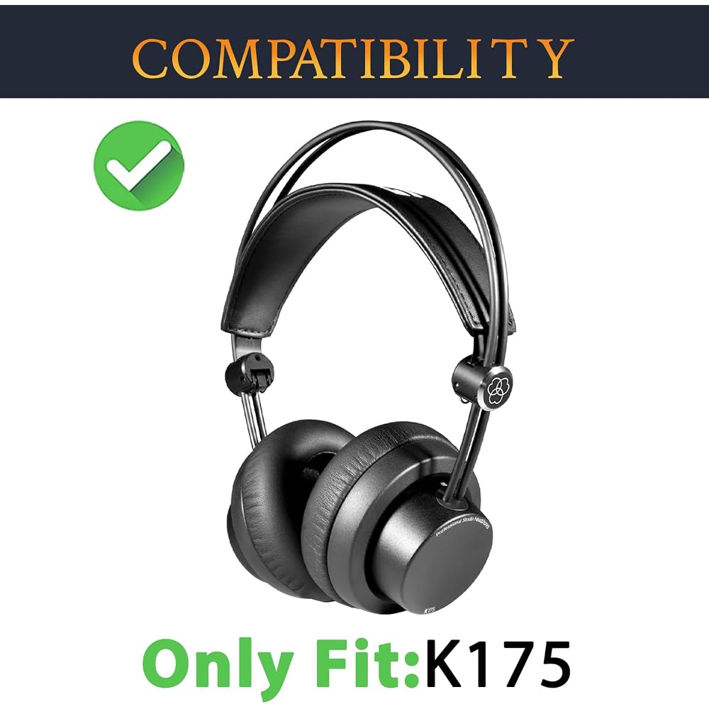 SOULWIT Earpads Ear Cushions for AKG Pro Audio K175 Compatible Replacement Pads Noise Isolation F...