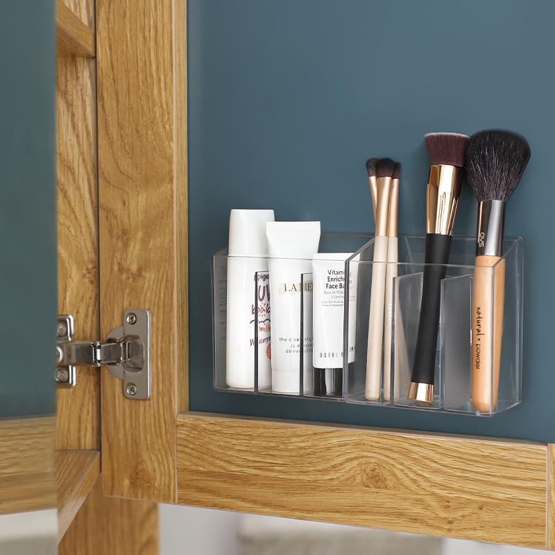 Transparent Acrylic Pen Holder & Makeup Brush Organizer - High-End Luxury Desktop Storage Box