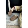 Thick-soled High-heeled Boken Half-drag Women's Autumn and Winter Models Versatile Matte Rabbit Hair Bag Head Slippers One-pedal Shoes