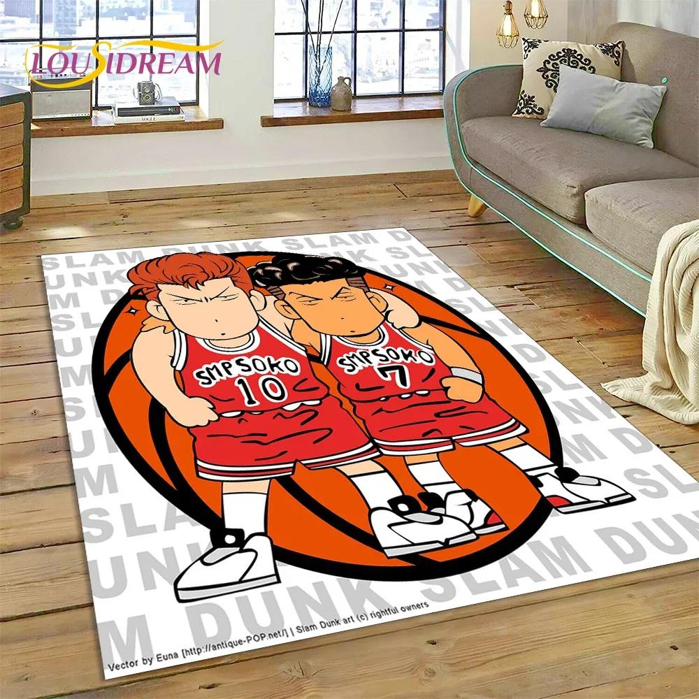 Cartoon Slam Dunk Basketball Anime Carpet Rug for Bedroom Living Room Home Sofa Decoration,Children Game Large Decor Floor Mat