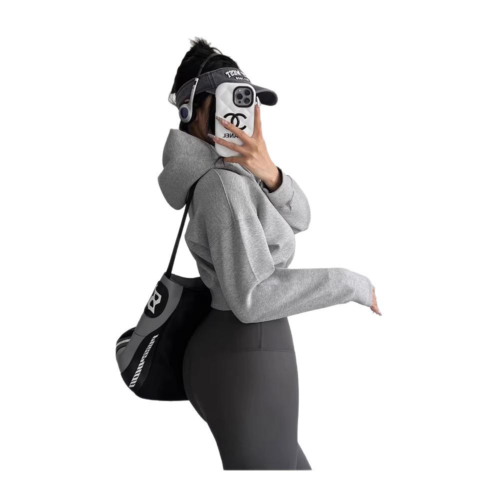 2025 Stylish American Winter Hooded Sweatshirt: Versatile, Loose Fit, High-Waisted, Trendy Top