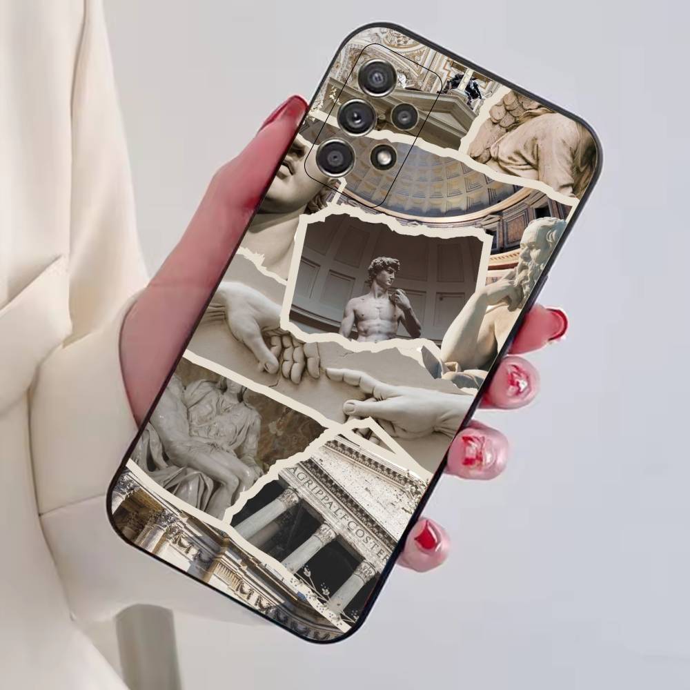 R-Renaissance art Painting Phone Case For Samsung S25,S24,S21,S22,S23,S30,Ultra,S20,Plus,Fe,Soft Silicone Black Cover