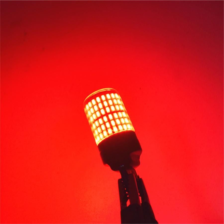 2pcs T20 7443  3014 144SMD Red LED Canbus Taillight Flashing Strobe Blinking Rea