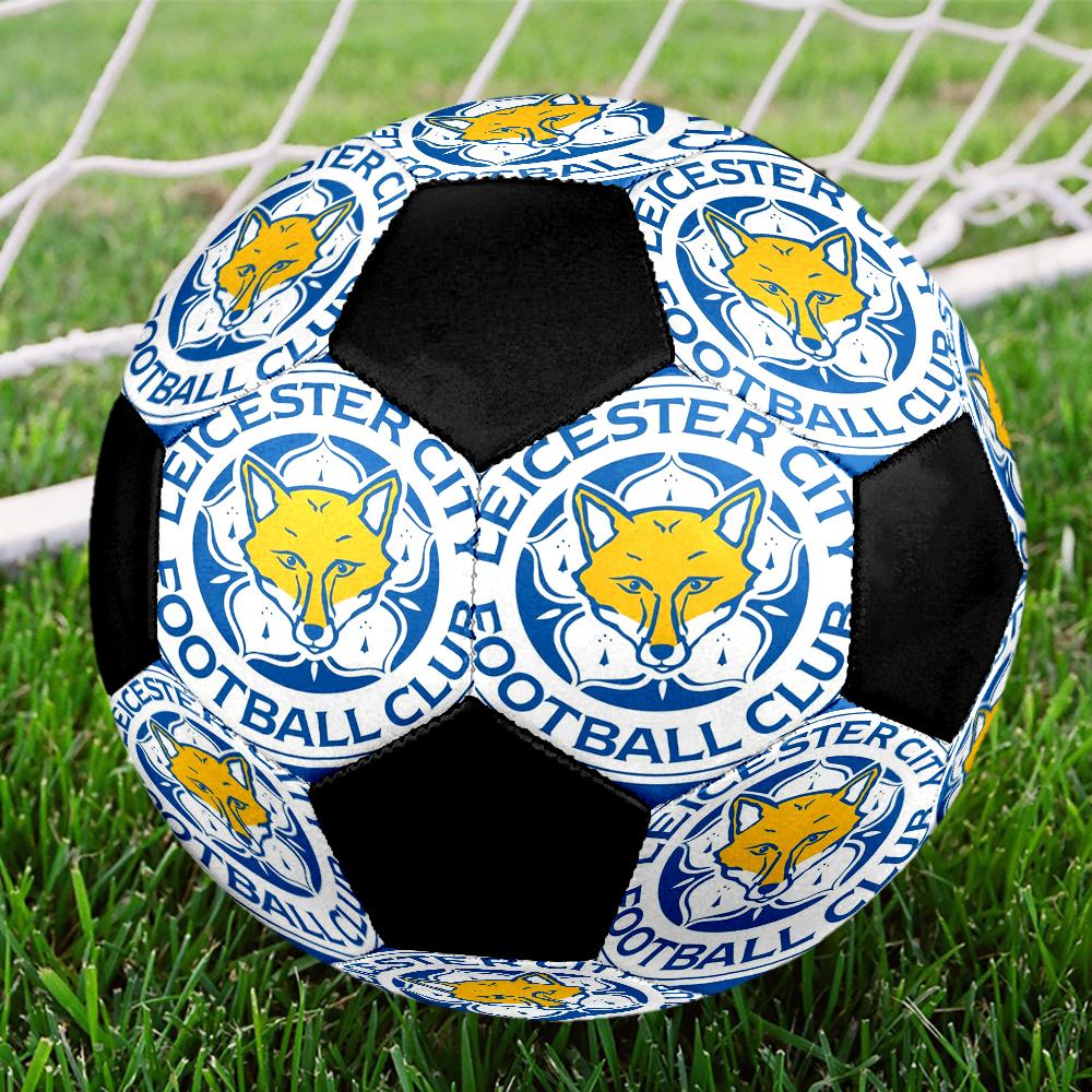 Leicester City Football Indoor Soccer Ball Colorful Machine Stitched PVC Size 5 Team Training Competition Ready Durable High-Bounce Cool Sports Gift