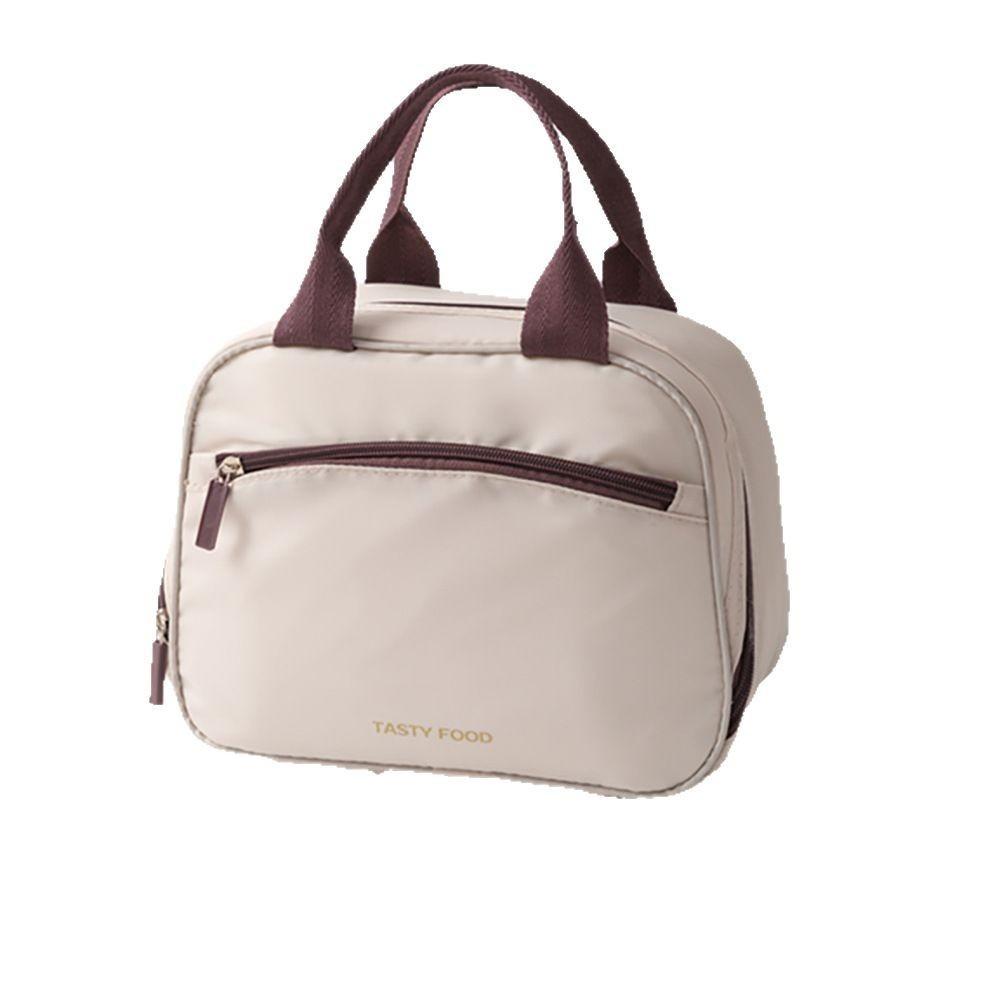 Lightweight Design Insulated Lunch Bag Large Capacity Picnic Food Carrier  Travel бежевый