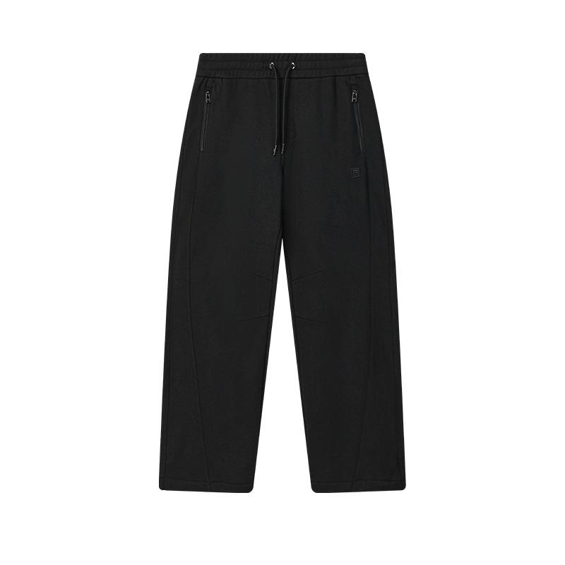 FILA Fleece Lined Warm Simple Trendy Casual Versatile Knitted Sports Pants Men Bottoms Black F11M545605FBK