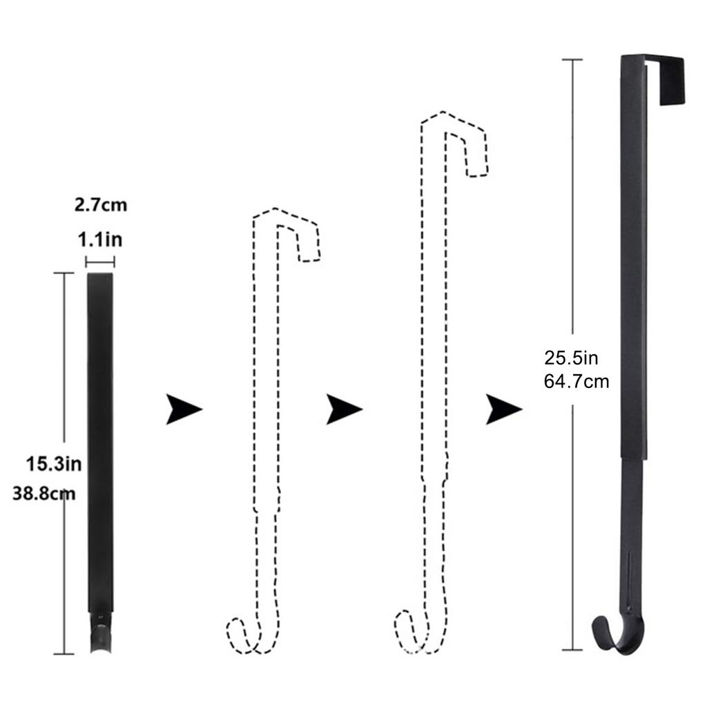 Retractable Over Door Hook Black
