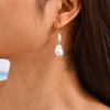 Chic Imitation Baroque Pearl Pendant Earrings,Stainless Steel Heart-shaped Stud Earrings,Dainty Earring for Women Jewelry Gift