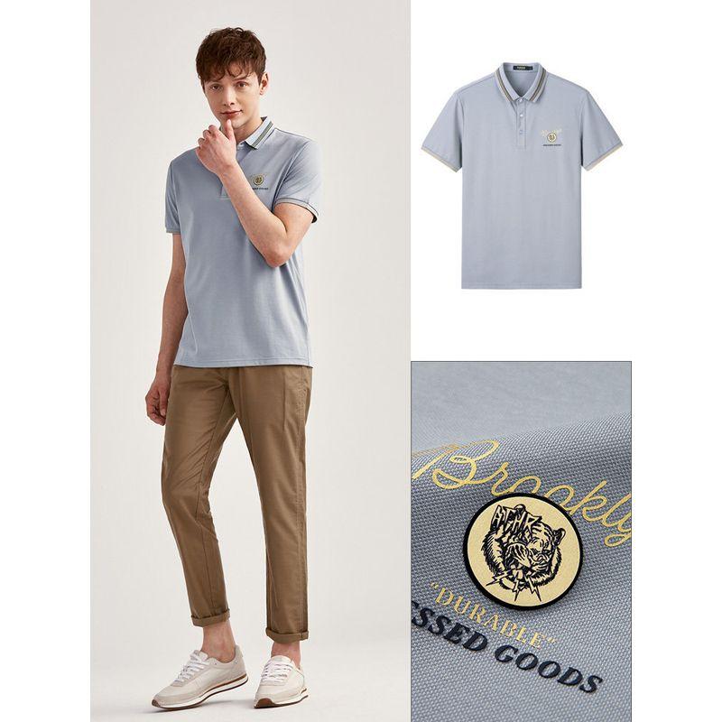 Thousand Paper Cranes Men's Classic Lapel Polo Shirt 2024 Summer Mulberry Silk Casual Short Sleeve Top 25575