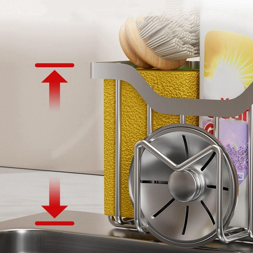 Waterproof Sponge Holder Stainless Steel Sink Organizer Scouring Pad Storage Shelf Kitchen