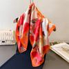 2026 New Fashion Luxury 70cm Square Silk Women's Scarf Flower Printed Satin Scarves Shawl Designer Headband Bandana