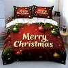 Merry Christmas Ornament Design Bedding Duvet Cover Set Duvet Cover Pillowcases  (1*Duvet Cover 2*Pillowcases, Without Duvet Insert)