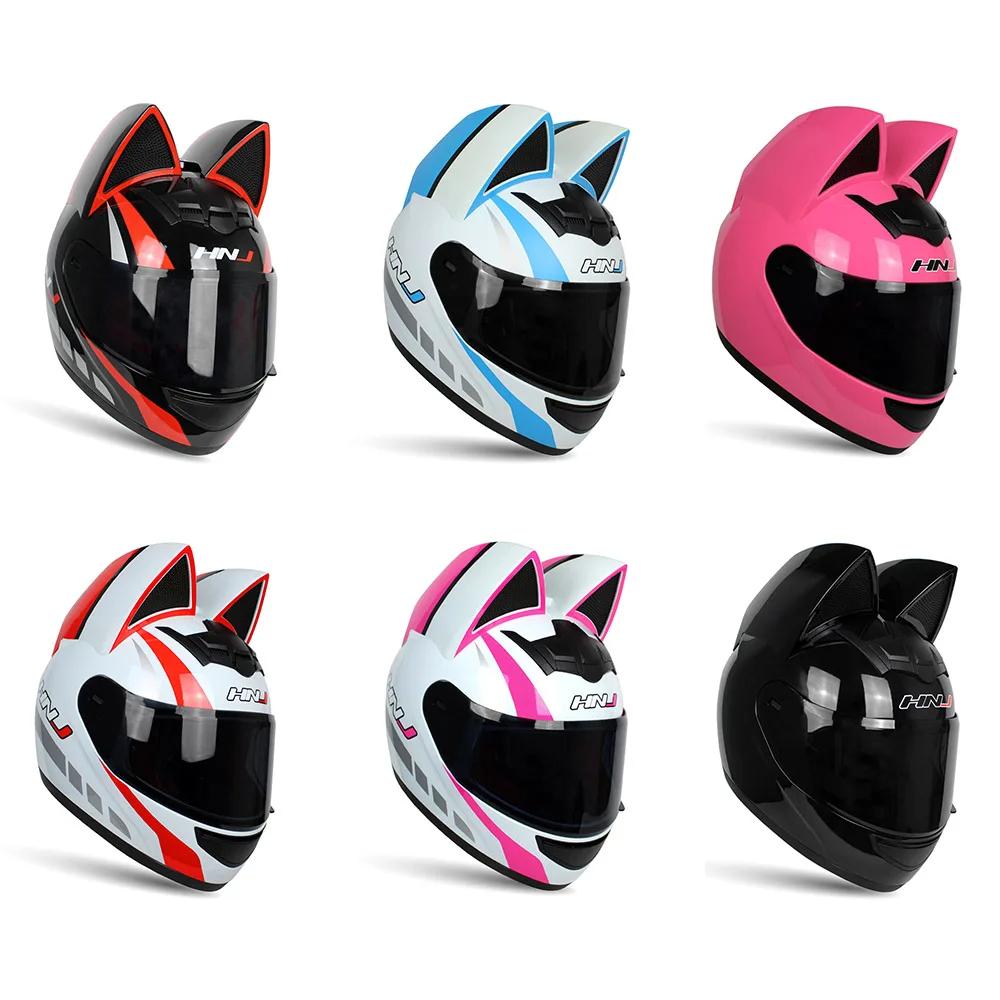HNJ Motorcycle Helmet Casco Moto Off-road Helmet Removable Cat Ear Four Seasons Breathable Motocross Motorcycle Helmet Men Women
