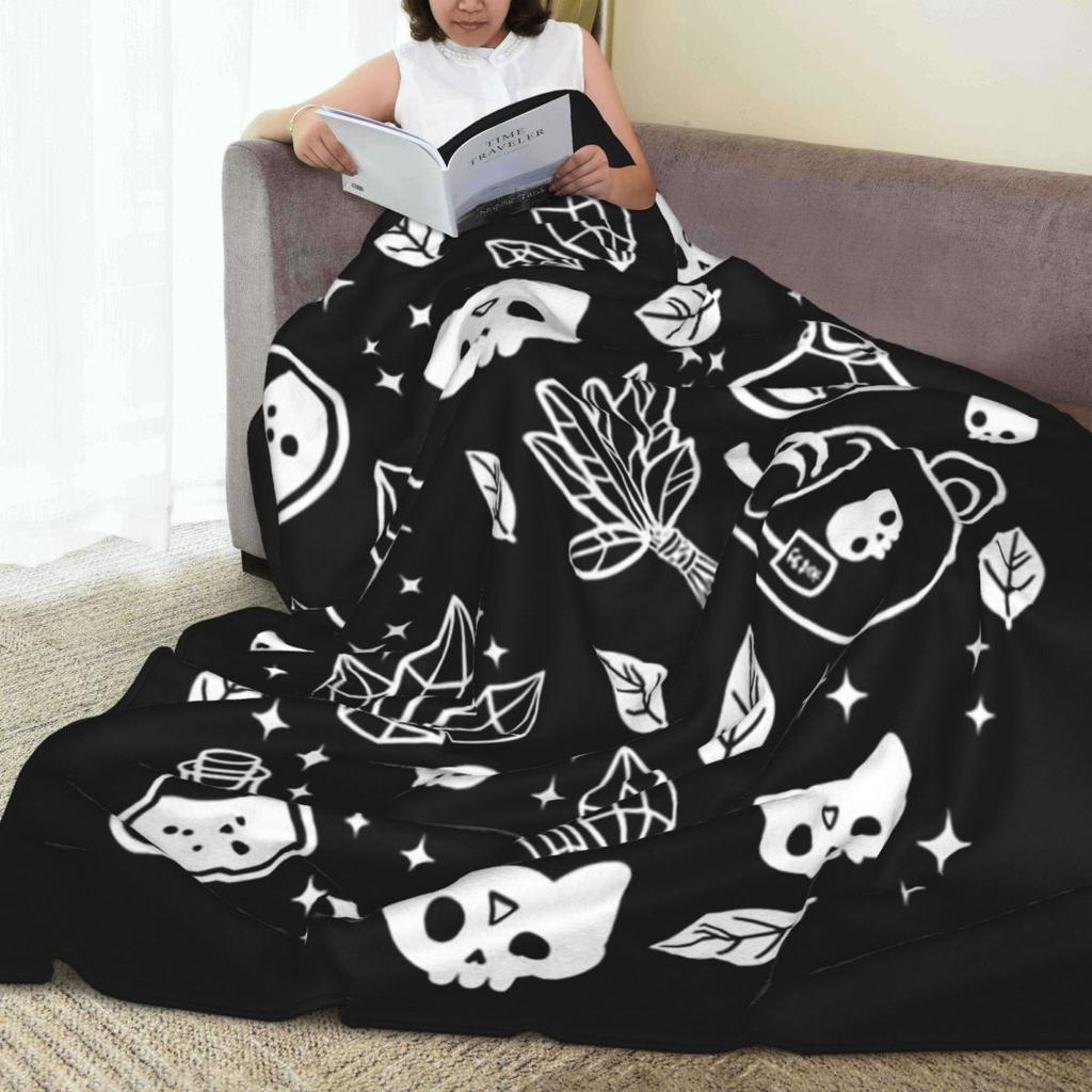 Herb Witch Black And White Nikury Blanket Flannel Sofa Throw Blanket Portable for Home Bedroom Outdoor Throws Bedspread Quilt
