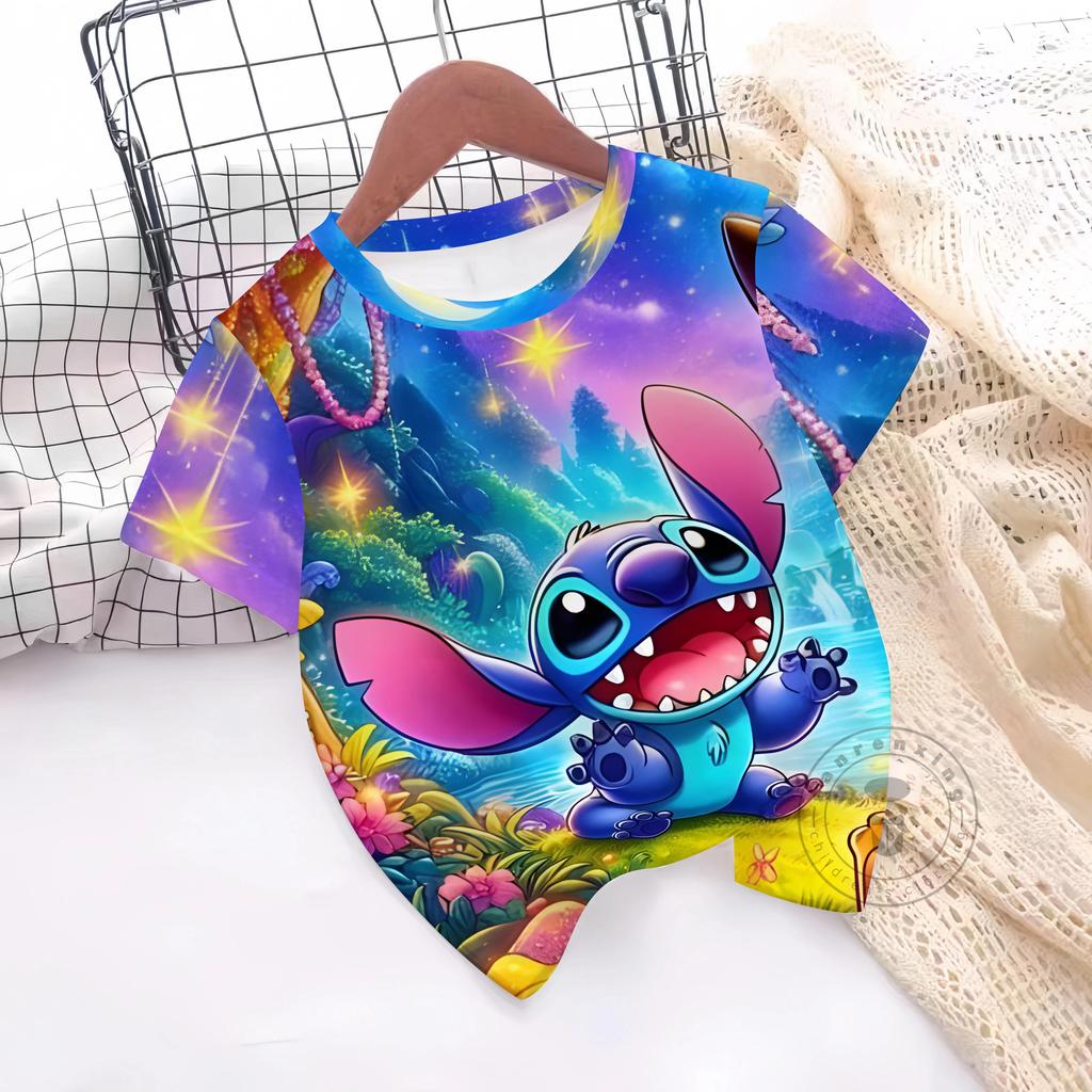 New Hot Sale Stitch T Shirts 3D Printing Graphic T-shirt Disney Casual Short Sleeve Stitch Tops Boys Girls Casual Clothes