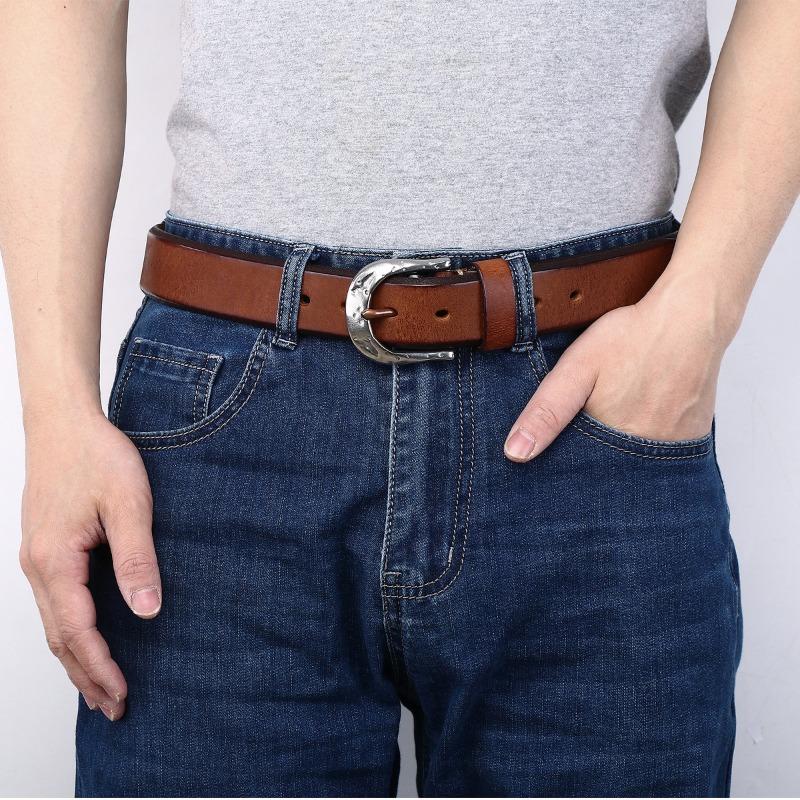 New Retro Washed Extra Thick Outdoor First Layer Cowhide Belt Men's Casual Belt Men's