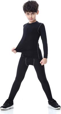 [LANBAOSI] Soccer Innerwear Junior Top and Bottom Set Sports Underwear [UV Protection Sweat Absorbent Quick Drying] Kids Compression Training Wear