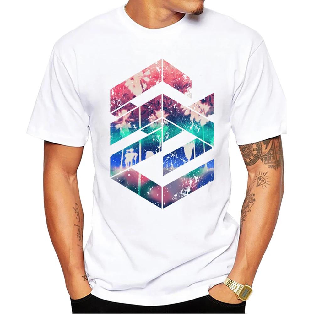 TEEHUB Mountain Sunset Brushstrokes Men T-Shirt African Safari Sunset T Shirts Short Sleeve Tshirts Geometric Harajuku Tee