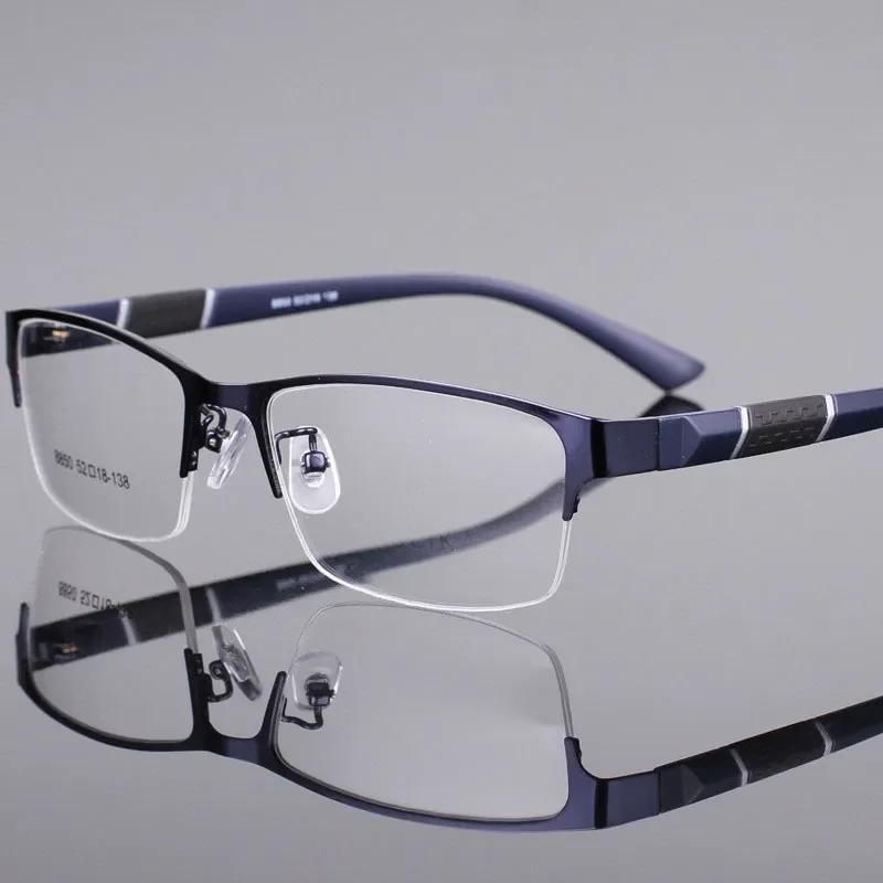 New Metal Anti-blue Light Reading Glasses for Men Business Eyewear Diopter 0 to +4.0 Farsighted Vision Correction