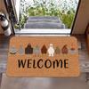 Welcome Letter Print Non-Slip Entrance Floor Mat, Washable Decorative Rug for Indoor Outdoor Hallway and Bathroom