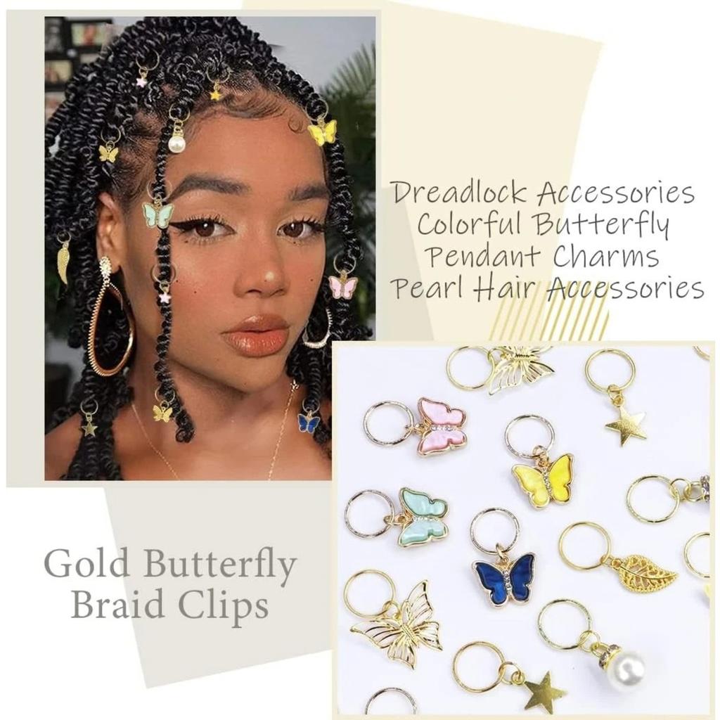 20pcs, Colorful butterfly set, electroplated gold hair accessories and headwear, DIY pendant combination, alloy pendant