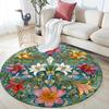 Flowers pattern round rug,Carpet Rug for Living Room Bedroom Sofa Playroom Decor,Non-slip Floor Mat,Holiday Gifts and Birthday Gifts.
