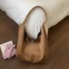 Suede Hobo Bag with Open Top Design Large Capacity Everyday Fashion Shoulder Bag
