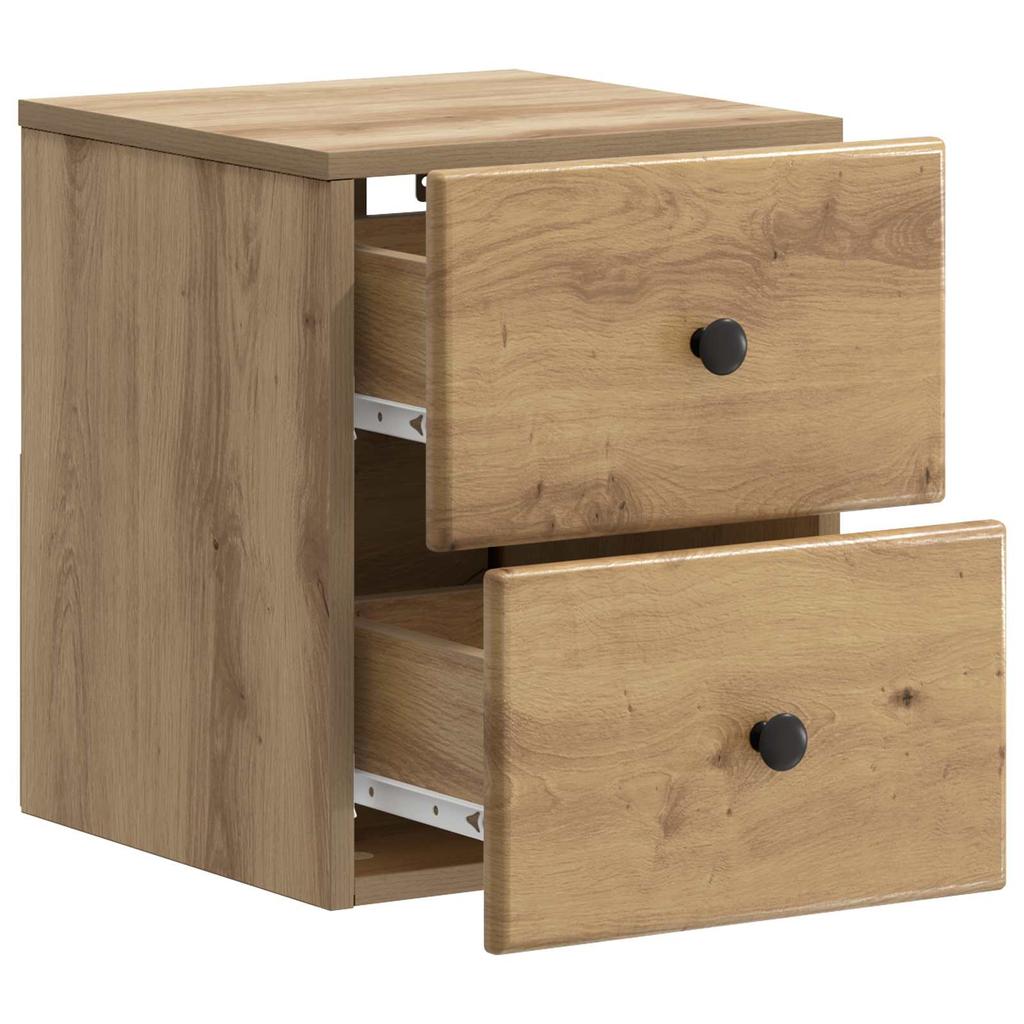 Wall Mounted Nightstand 2 Pcs Artisan Oak 34.5 X 33 X 40 Cm