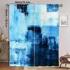 2pcs Modern Abstract Design Semi-Sheer Curtains Set - Polyester, Machine Washable, Rod Pocket for Easy Hanging - Perfect for Bed