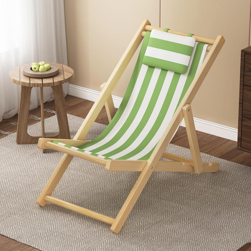 Tumbona de Playa Plegable y Mecedora para Exteriores de Madera Maciza con Lona Oxford