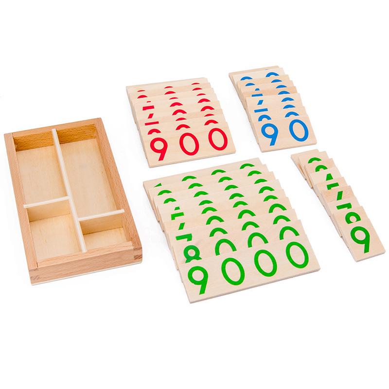 Montessori 1-9000 Number Cards - Home Edition for Kindergarten Mathematics