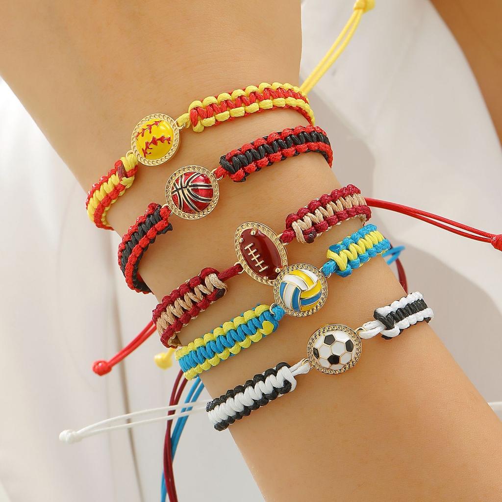 Hand-woven Sports Bracelet Adjustable Nylon Cord Bracelet Sports and World Cup Bracelet