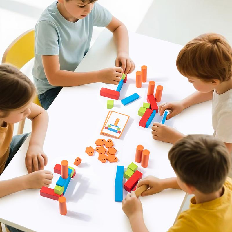 Holzstapelspielzeug für Babys Bausteine Geometrische Formenspiele Montessori Spielzeug Regenbogenbausteine Konstrukteur Set Lernspielzeug