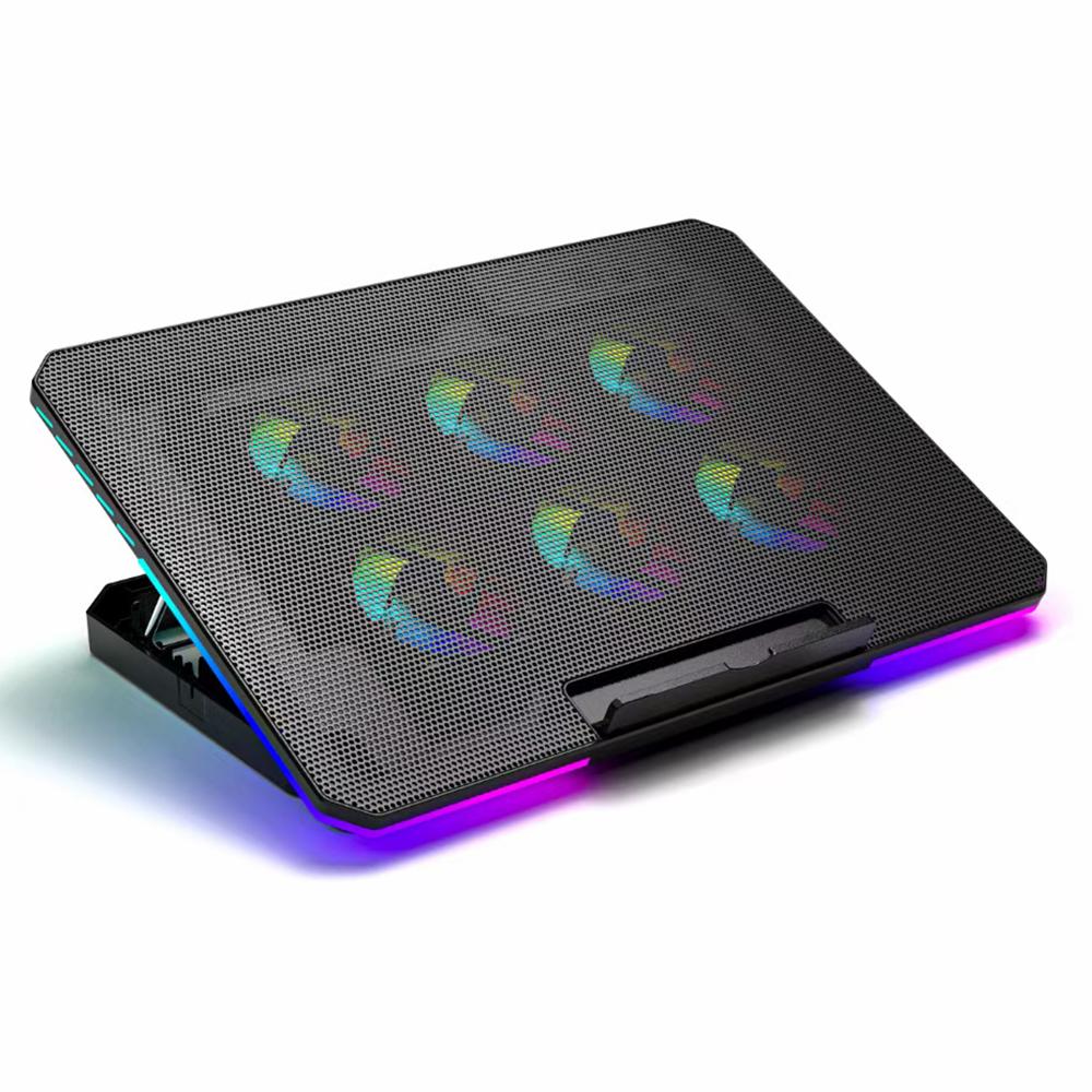 X8 Foldable Laptop Stand 6 ARGB Fans Cooling Pad Adjustable Height Notebook Cooler A