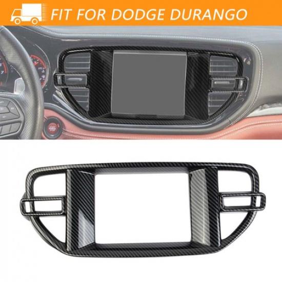 

84 Console GPS Dashboard Screen Cover Trim For Dodge Durango 22+ Carbon Fiber