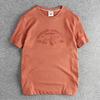 Summer American Retro Short-sleeved O-neck 3D Eagle Printed T-shirt Fashion Simple 100% Cotton Washed Casual Sport Top