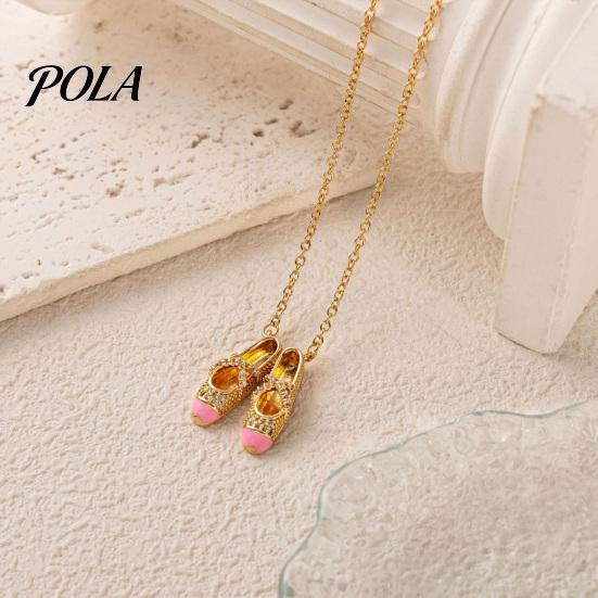 Delicate Ballet Pendant Shoes Necklace, Elegant Ballerina Dainty Beautiful Necklace for Women Dancer Stylish Jewelry Girls Lightweight Charm