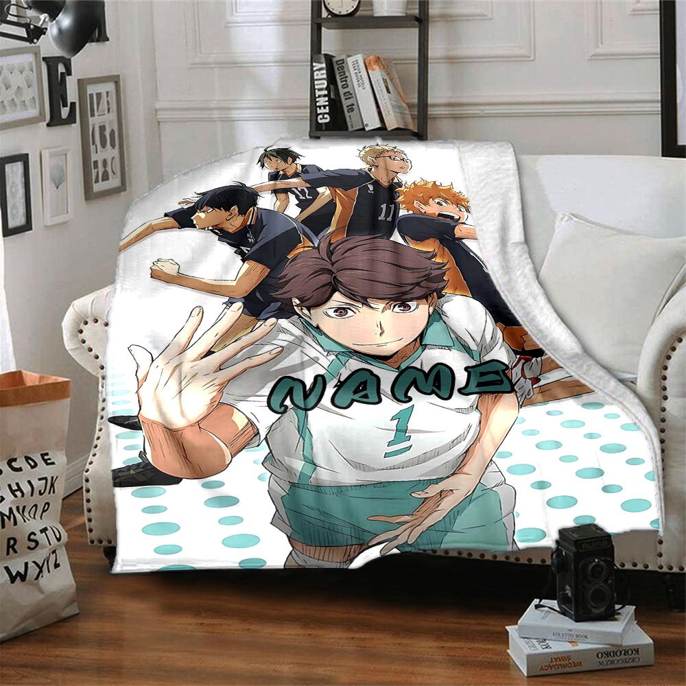 Custom 1pc Haikyuu!! Team Spirit Blanket, Soft And Comfortable Blanket, Casual Warm, Camping Travel Blanket, Birthday Gift Q91286