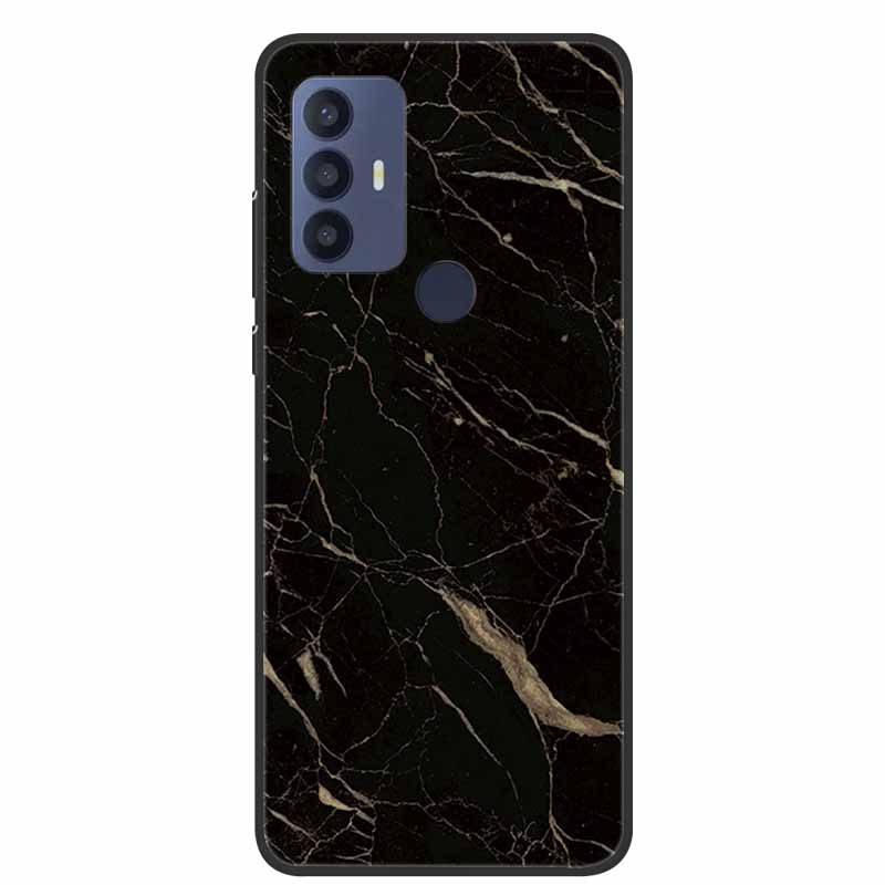 For TCL 30 SE Case Soft Silicone Marble TPU Black Cover for TCL 305 306 30SE 6.52'' Phone Back Cases for TCL30SE 6165H Coque New