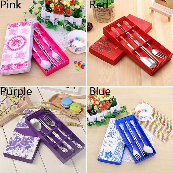 Příbory 3 ks Hůlky Lžíce Vidlička Sada nádobí Stolní nádobí Kuchyňské Jídelní Barové Potřeby