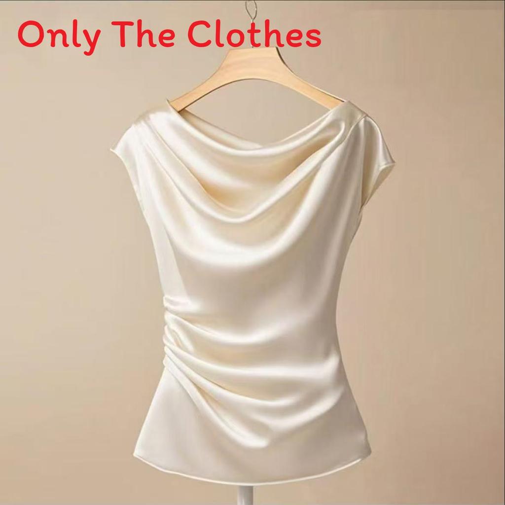 Silk Blouse For Women Summer Elegant Style With Loose Fit And Crew Neck