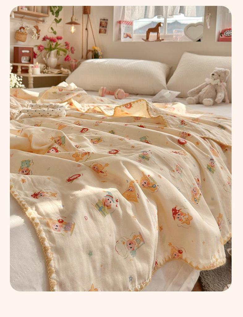 Pure Cotton Double Layer Gauze Summer Blanket for Kids and Adults