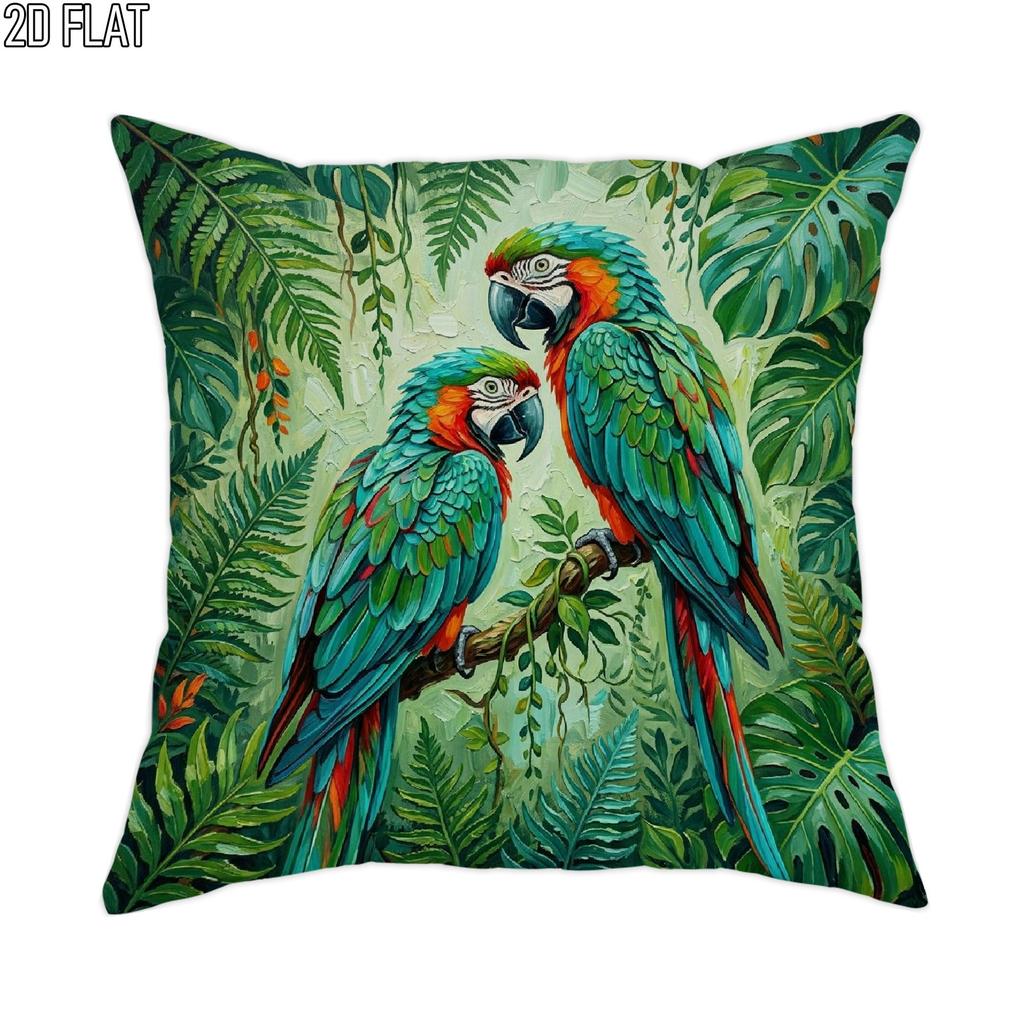 2D Flat 1pc Outdoor Pool Party Tropical Summer Bohemian Throw Pillow Covers Green Blue Decorative Pil