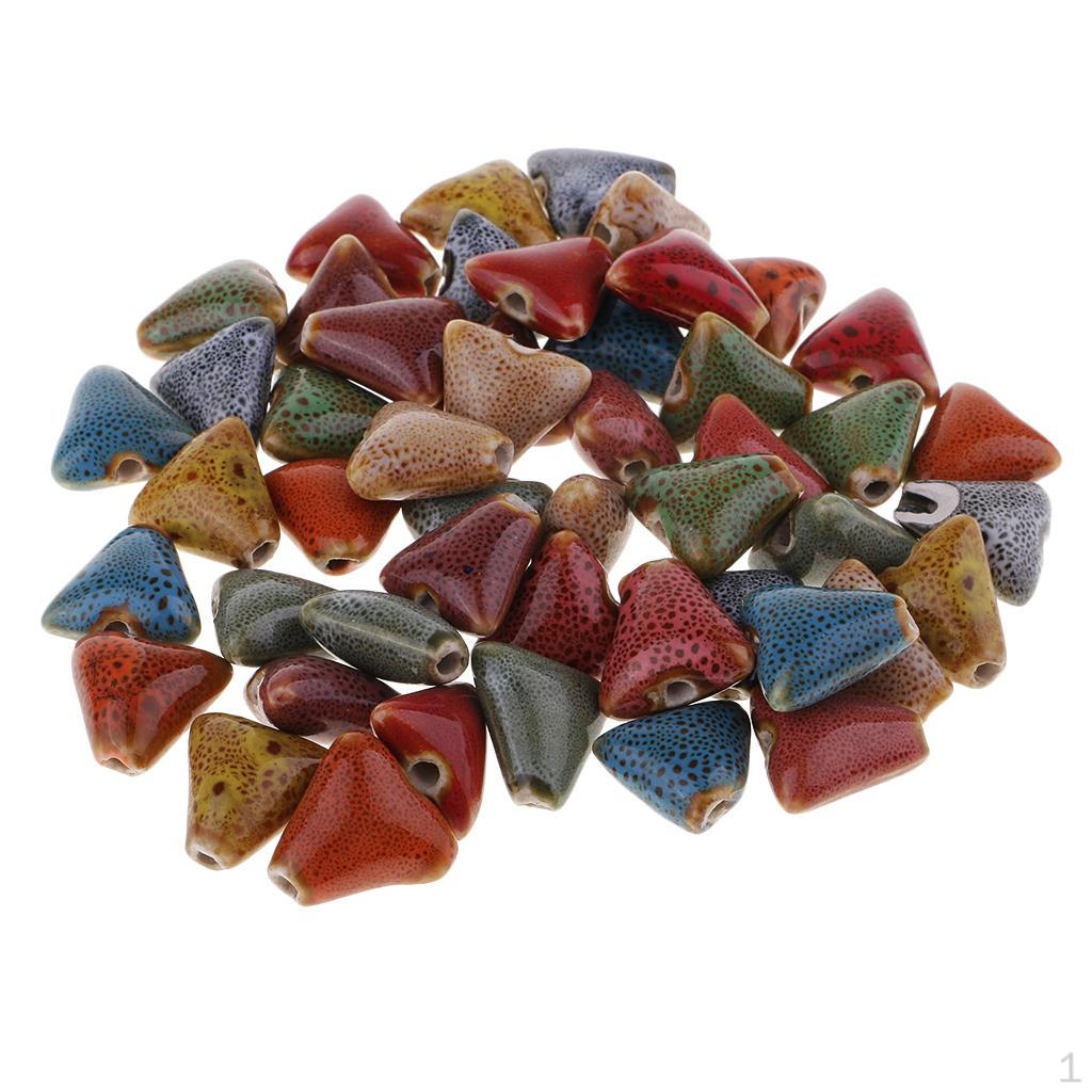 50 /Triangle Ceramic Porcelain Loose Beads DIY Bracelet Jewelry Material