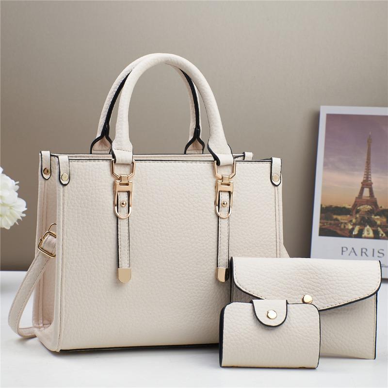 

Premium sense large capacity handbag women s new trend fashion versatile shoulder messenger bag light luxury niche Length 28 width 13 height 22cm брудно-білий