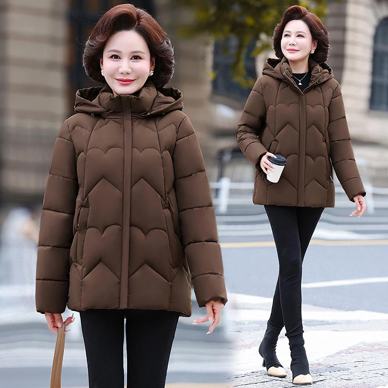 Women’s Short Hooded Windproof Thicken Warm Winter Jacket Gift for Mom